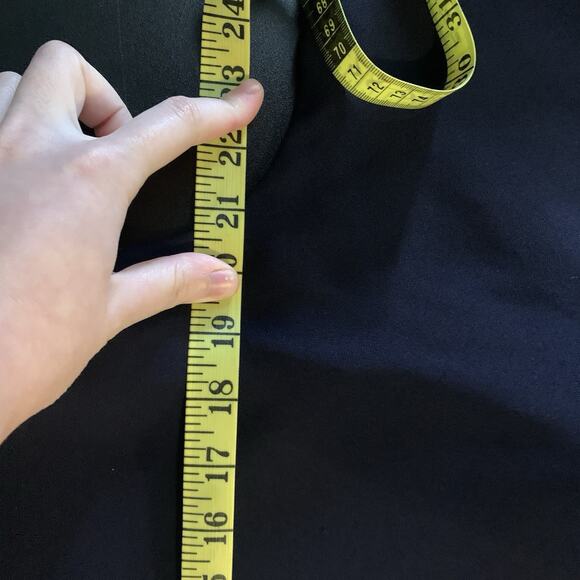 Ellen Tracy Shirt Dress 14 Navy Knee Length Long Sleeve Fabric Frog Button Shift - Picture 6 of 13